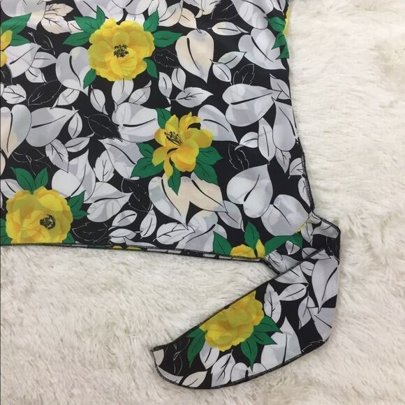 Vintage Teddi Of California 70’s Yellow White Floral 3/4 Sleeve Blouse Size 10 - Picture 7 of 7